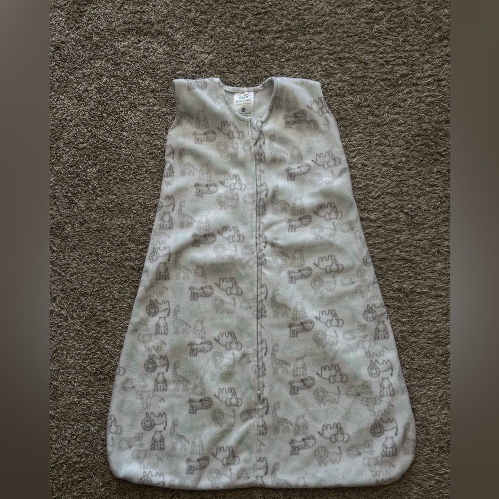 Halo Gray Animal Print Fleece Sleeping sack